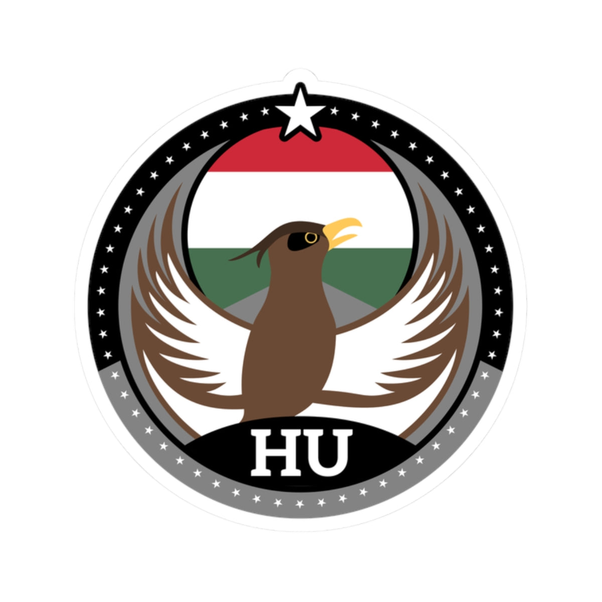 Hungarian Rebel Turul - Dark Edition | Kiss-Cut Sticker | Bird Rebels