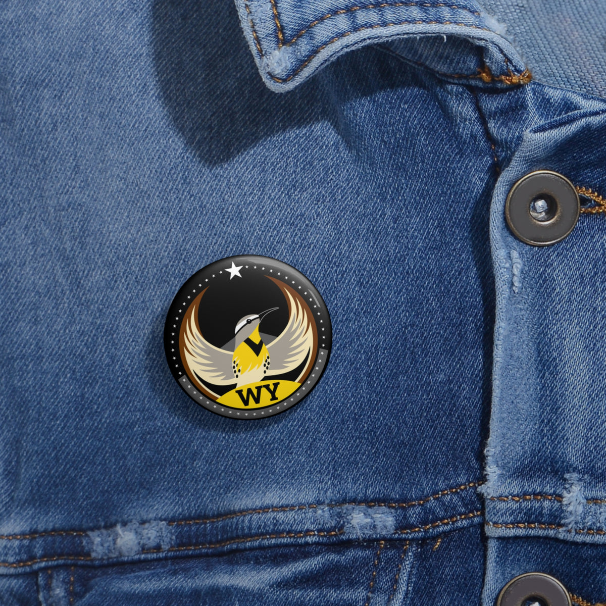 Bird Rebels Pin Button – WY – Dark