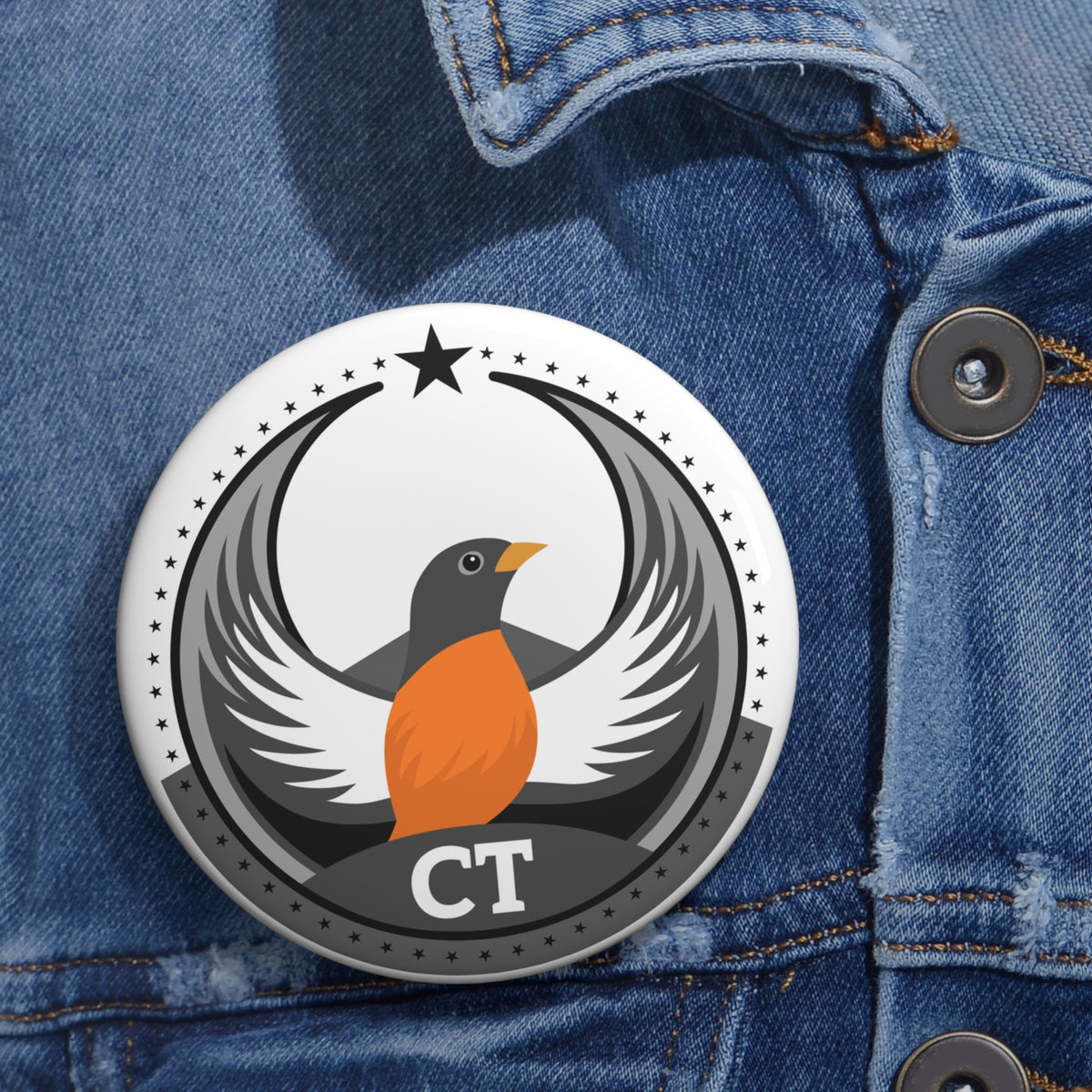 Bird Rebels Pin Button – CT – Light