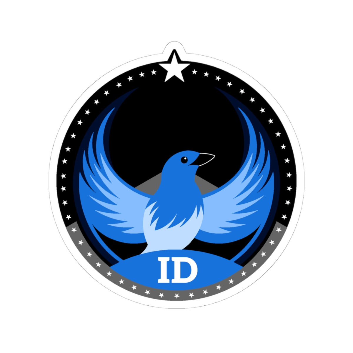 Idaho Mountain Bluebird Dark Kiss-Cut Sticker | Bird Rebels ID Community Pride Decal