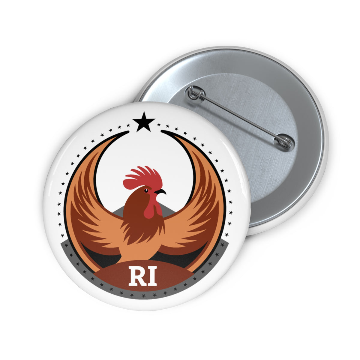 Bird Rebels Custom Pin Button – RI – Light