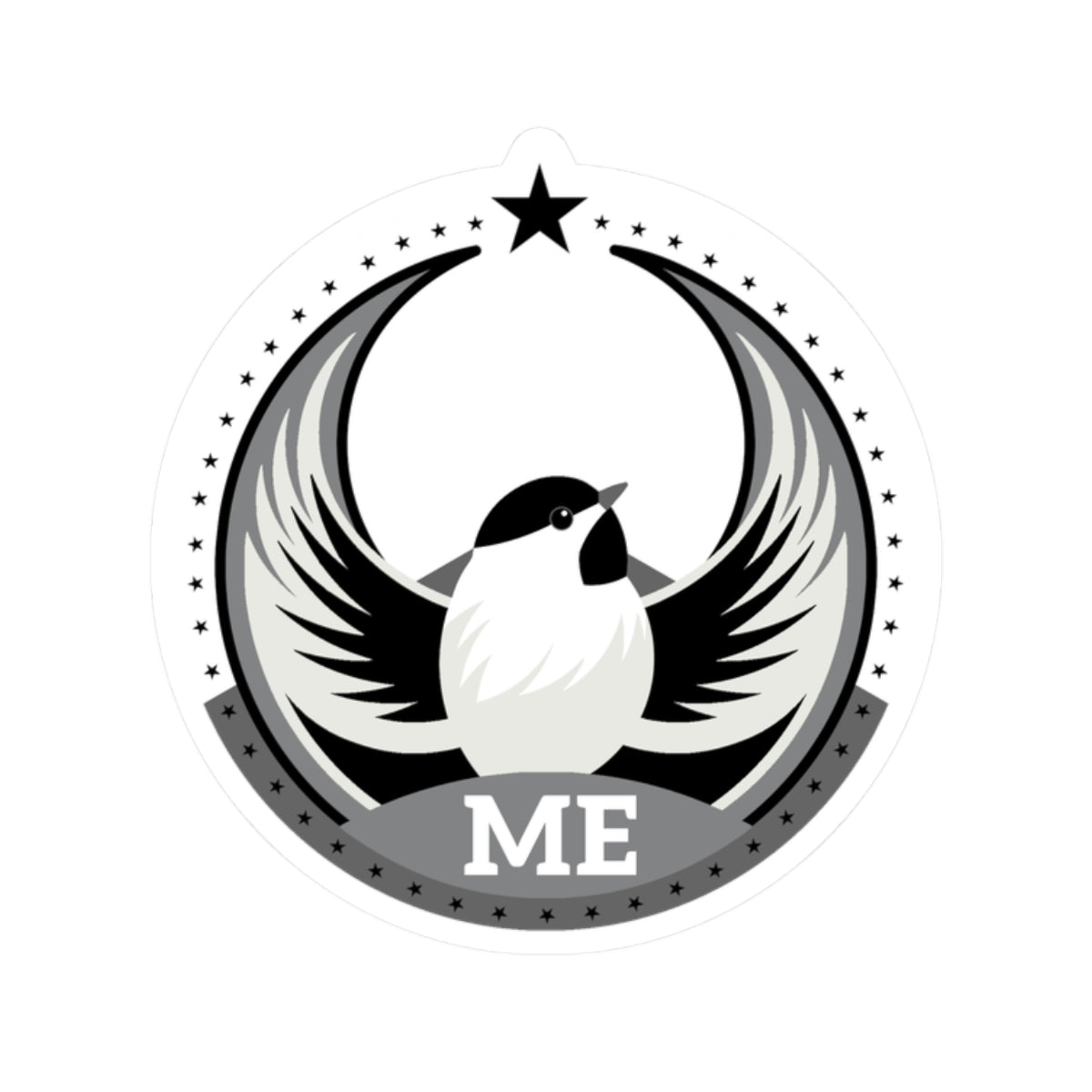 Maine Black-capped Chickadee Light Kiss-Cut Sticker | Bird Rebels ME Community Pride Decal