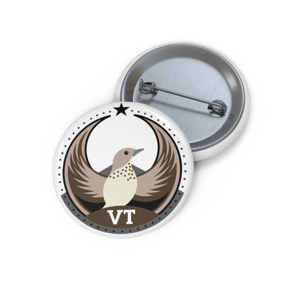 Bird Rebels Custom Pin Button – VT – Light