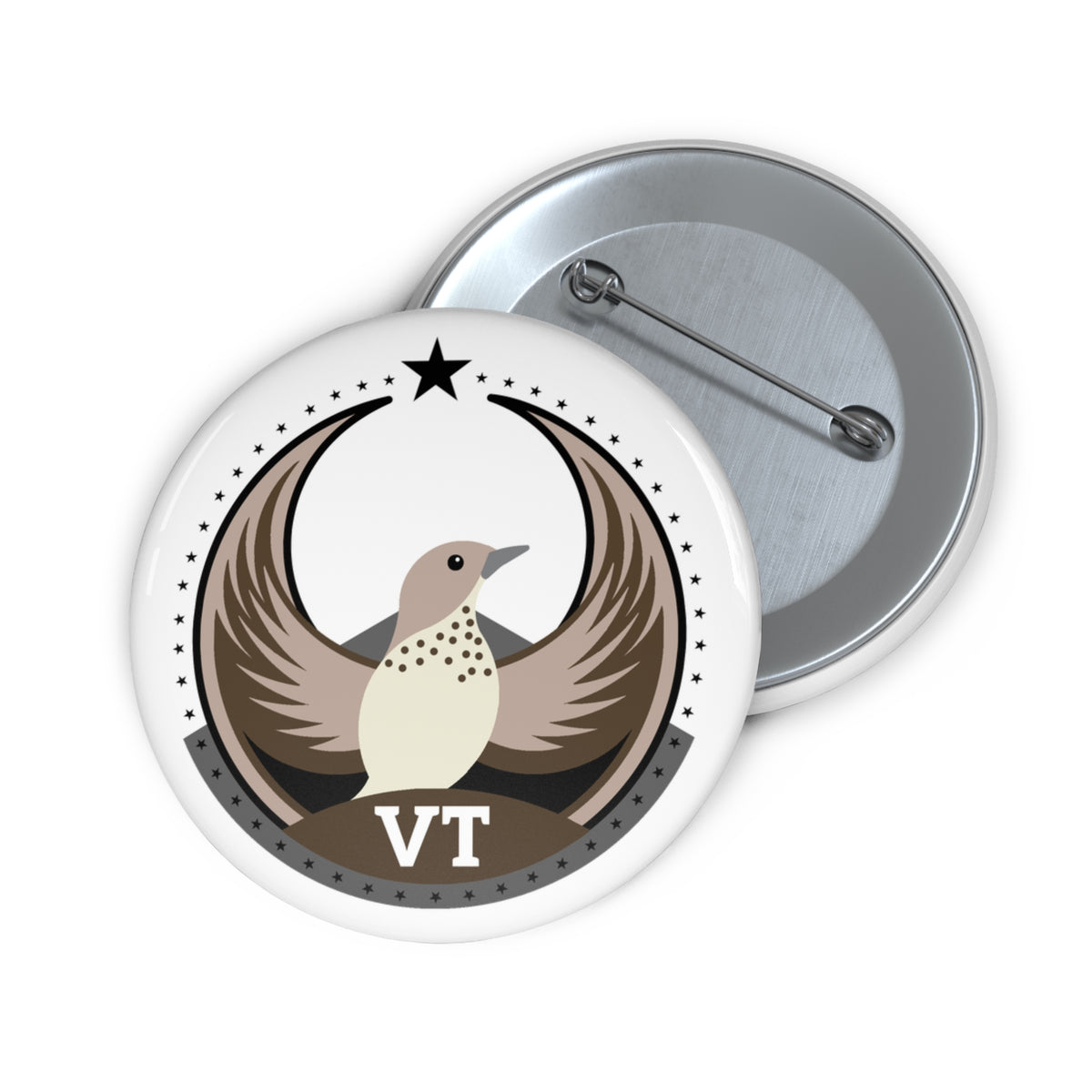 Bird Rebels Custom Pin Button – VT – Light
