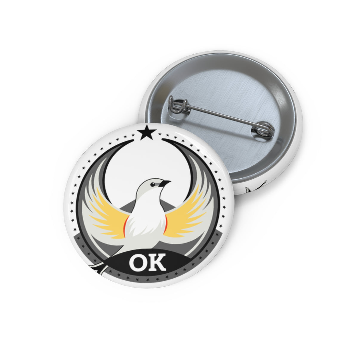 Bird Rebels Custom Pin Button – OK – Light