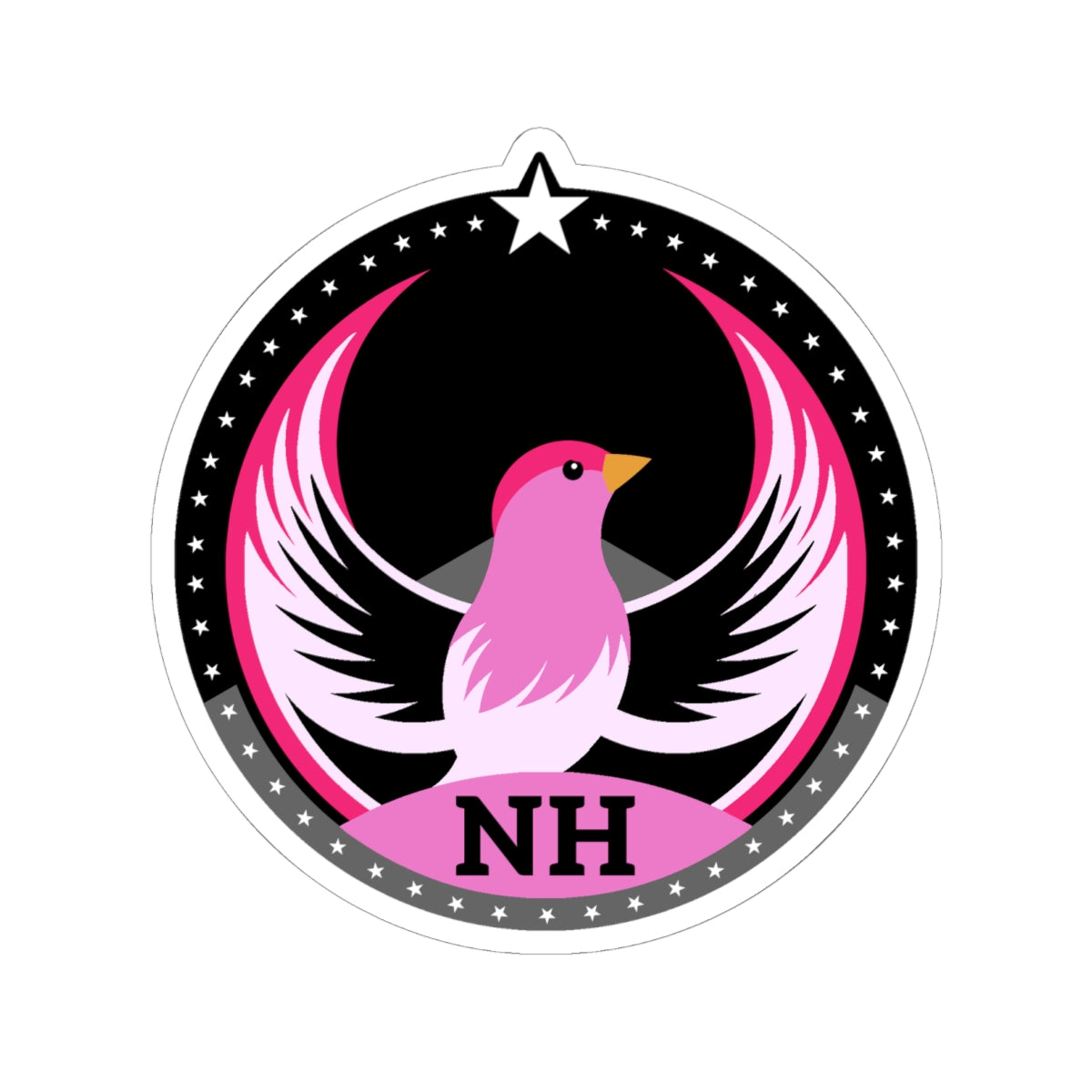 New Hampshire Purple Finch Dark Kiss-Cut Sticker | Bird Rebels NH Community Pride Decal