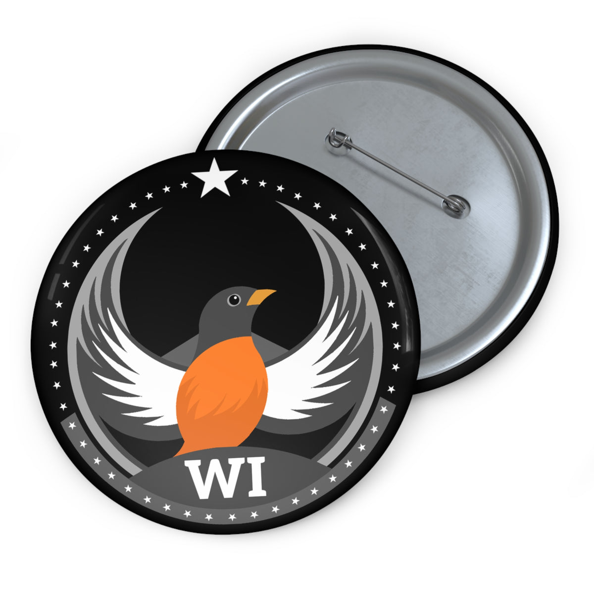 Bird Rebels Pin Button – WI – Dark