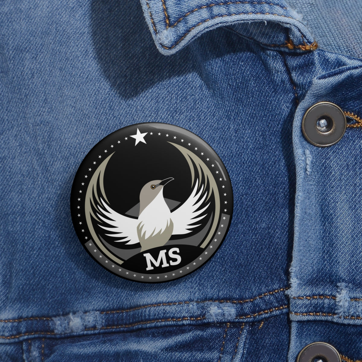Bird Rebels Pin Button – MS – Dark