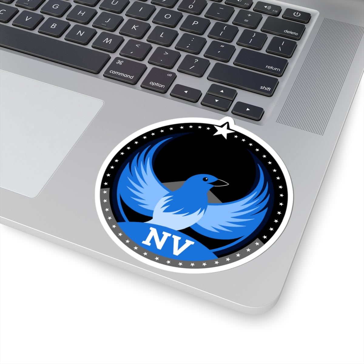 Nevada Mountain Bluebird Dark Kiss-Cut Sticker | Bird Rebels NV Community Pride Decal