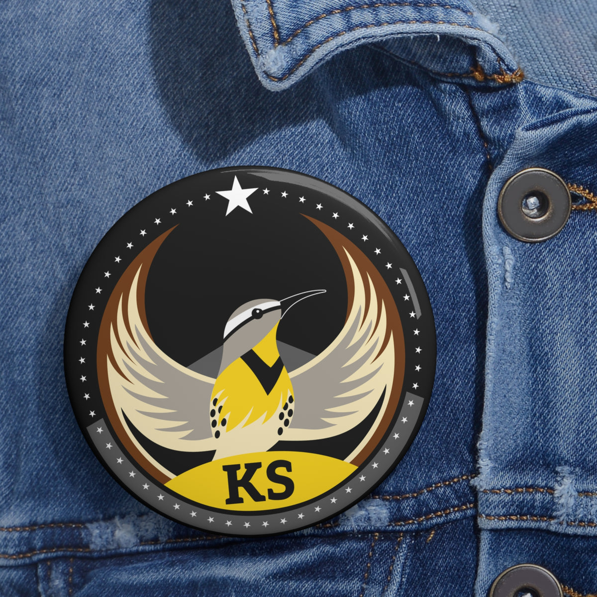 Bird Rebels Pin Button – KS – Dark