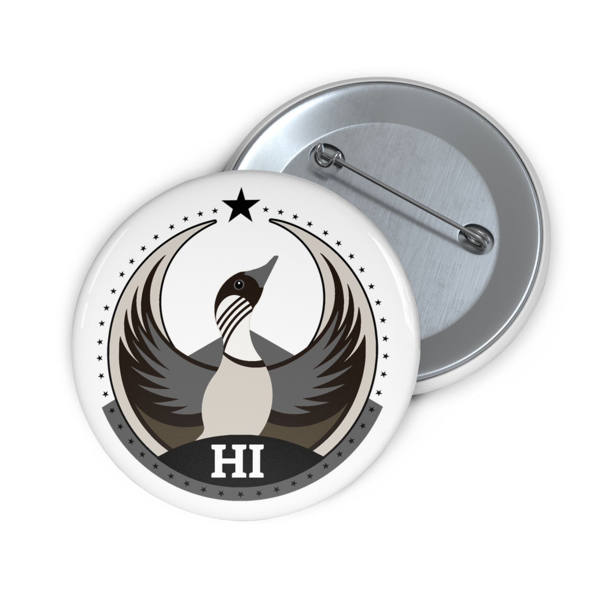 Bird Rebels Custom Pin Button – HI – Light