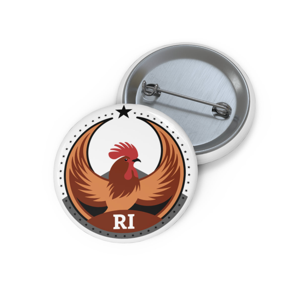 Bird Rebels Custom Pin Button – RI – Light