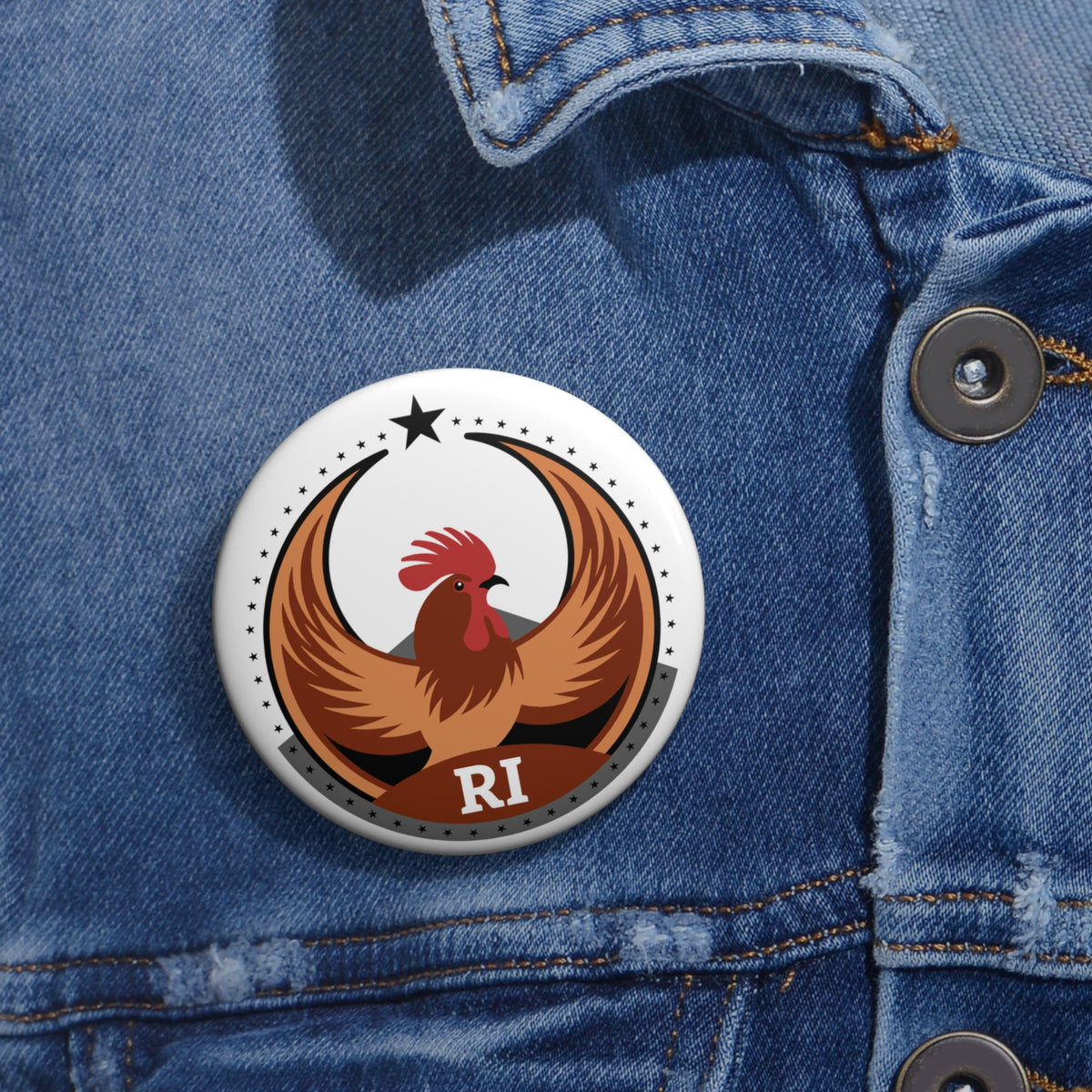 Bird Rebels Custom Pin Button – RI – Light