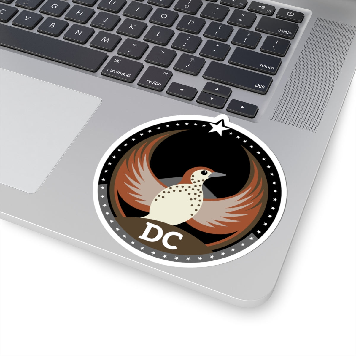 District of Columbia Wood Thrush Dark Kiss-Cut Sticker | Bird Rebels DC Community Pride Decal