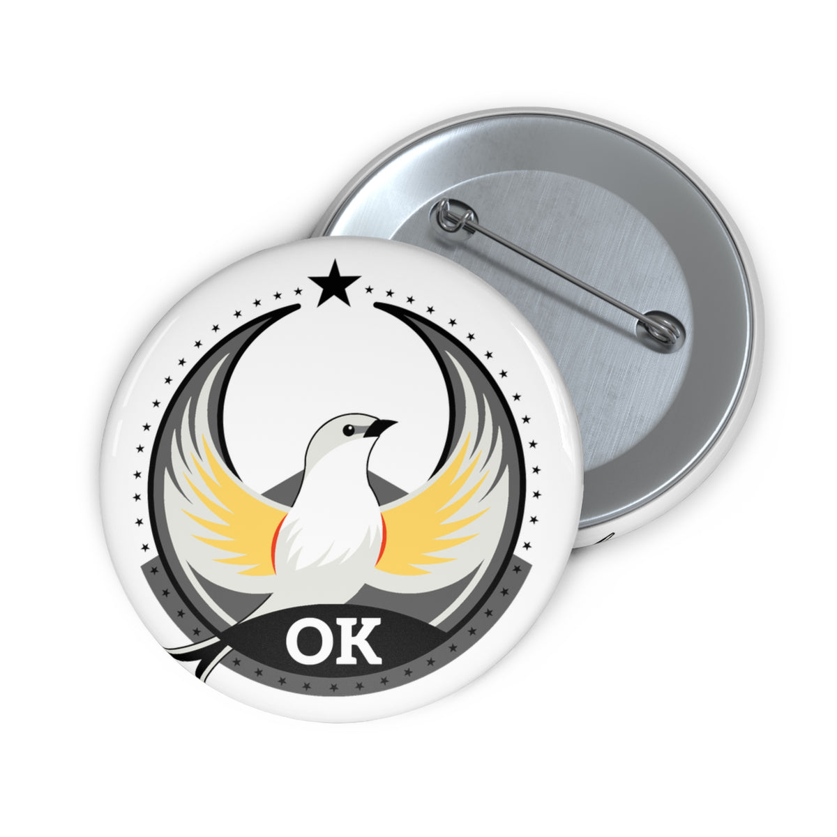 Bird Rebels Custom Pin Button – OK – Light