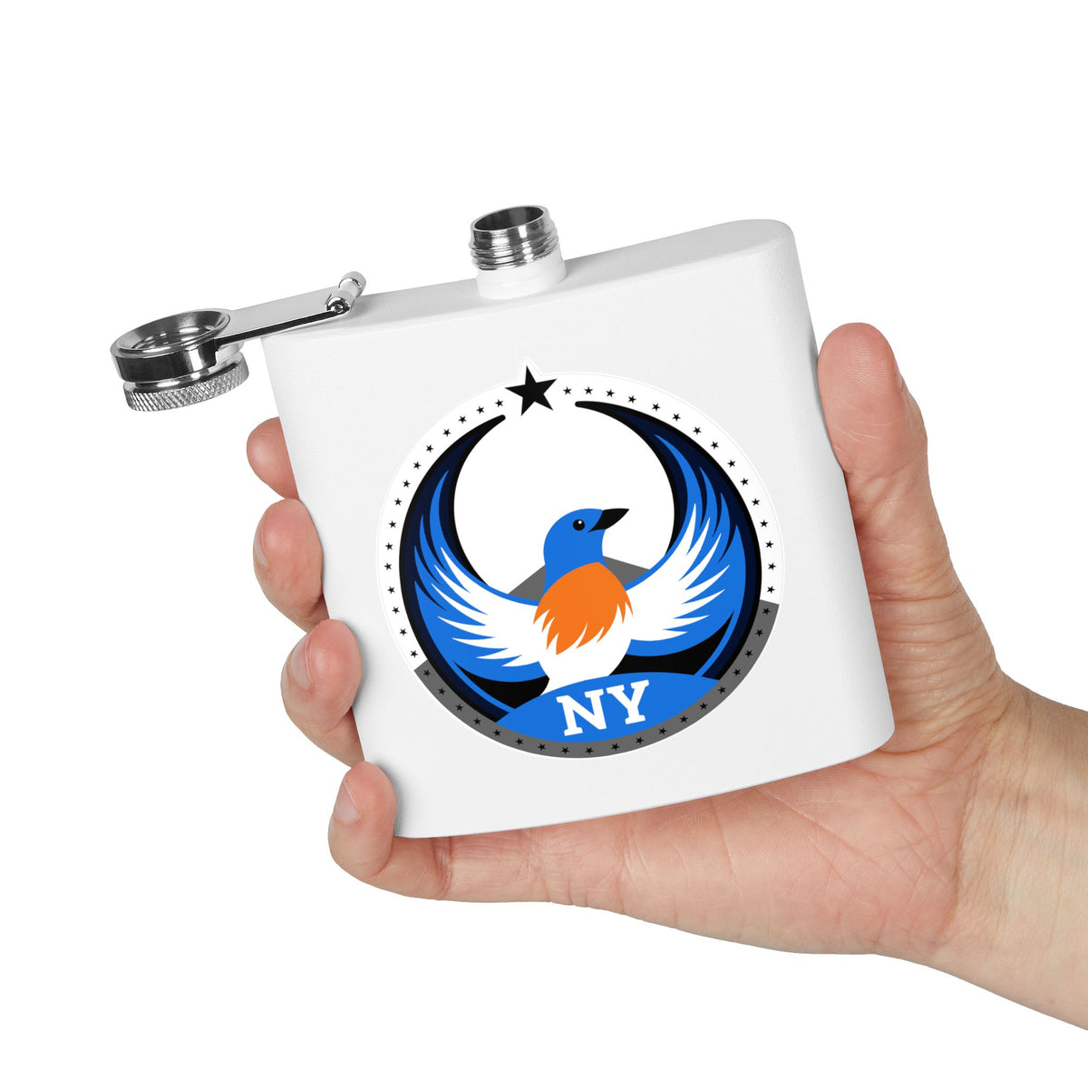 Bird Rebels 6oz Stainless Steel Flask – NY – Light