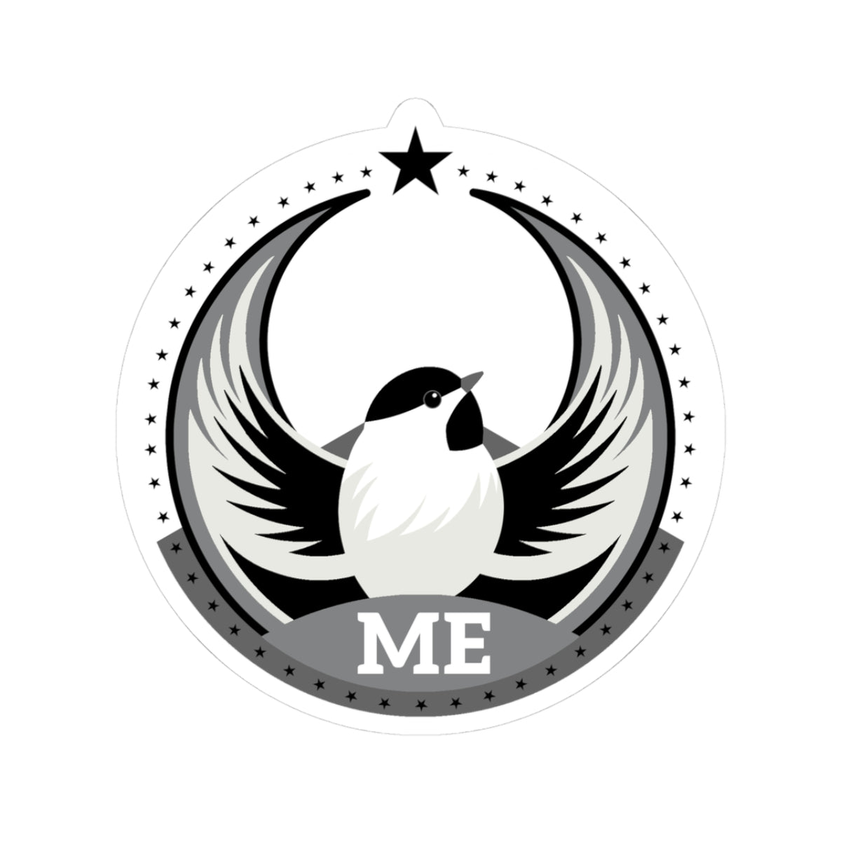 Maine Black-capped Chickadee Light Kiss-Cut Sticker | Bird Rebels ME Community Pride Decal