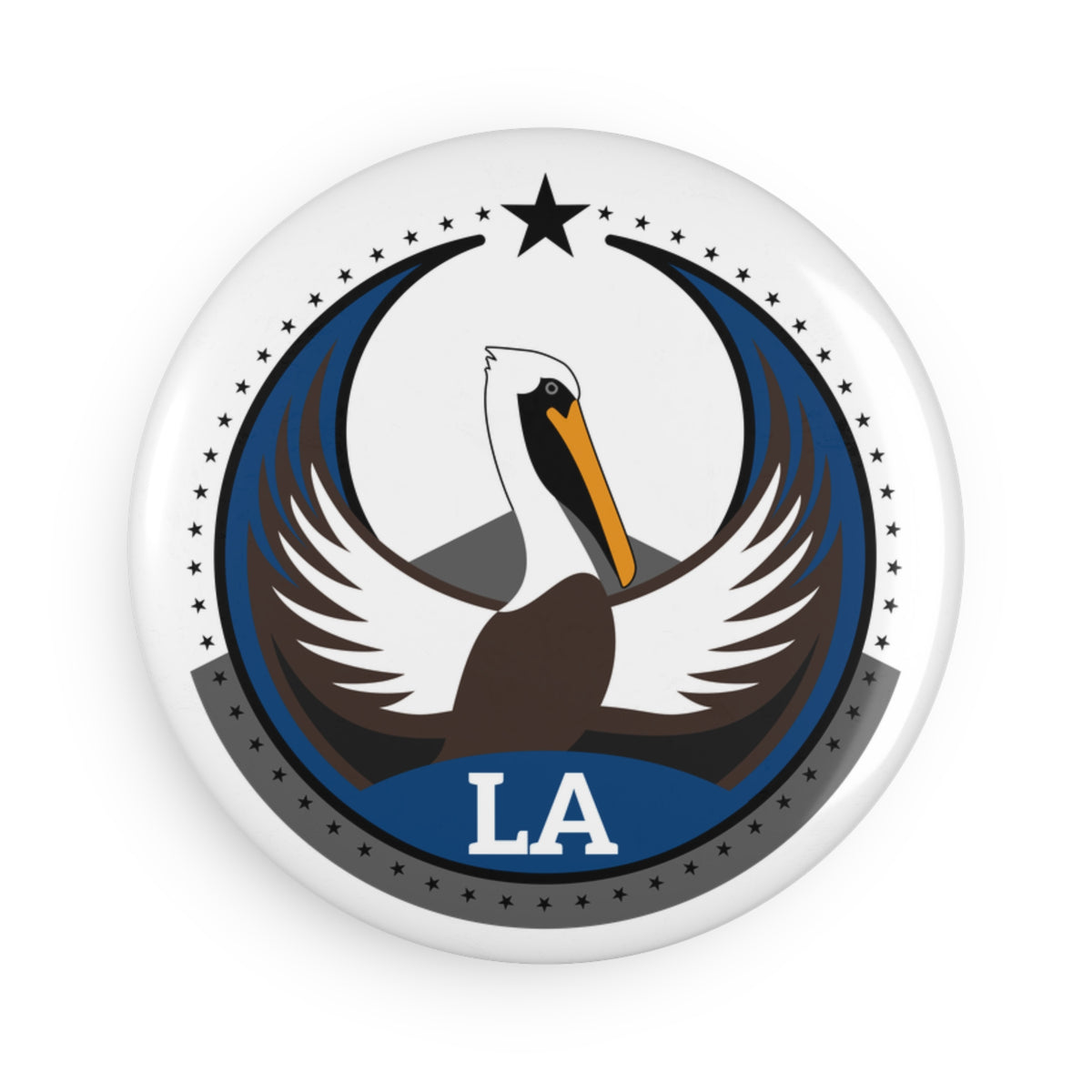 Bird Rebels Round Button Magnet – LA – Light