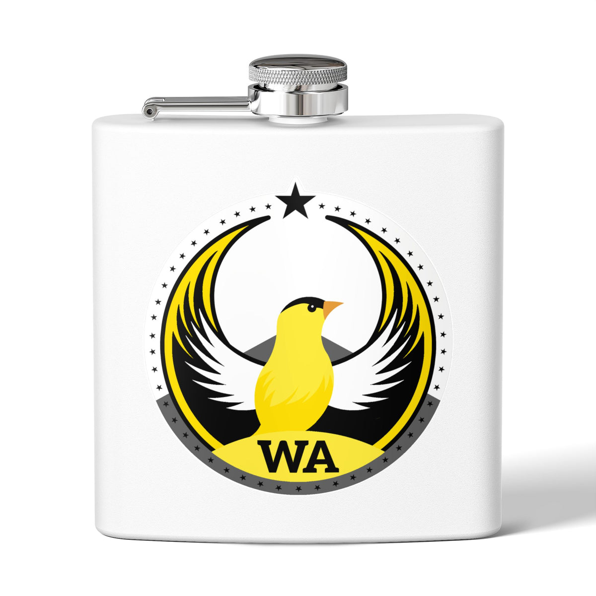 Bird Rebels 6oz Stainless Steel Flask – WA – Light