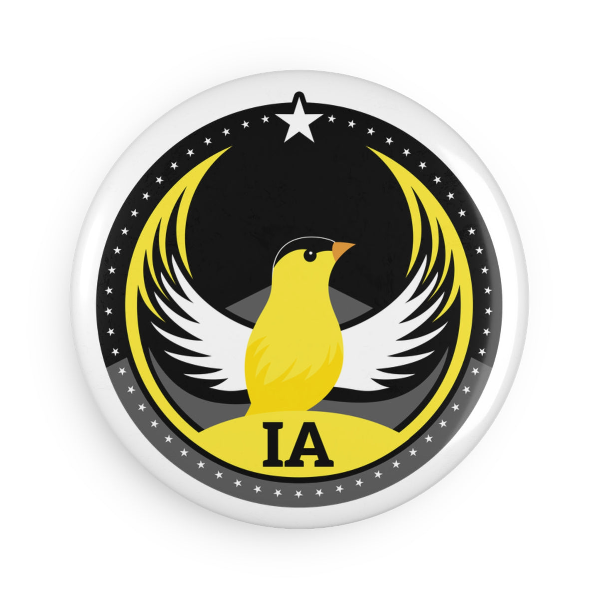 Bird Rebels Round Button Magnet – IA – Dark
