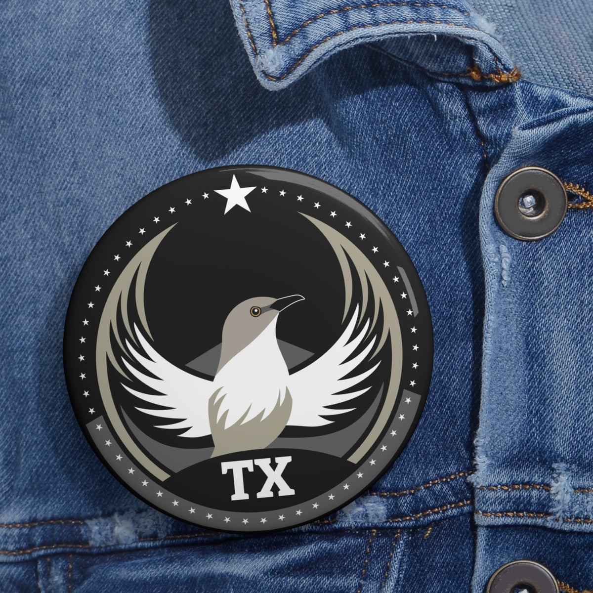 Bird Rebels Pin Button – TX – Dark