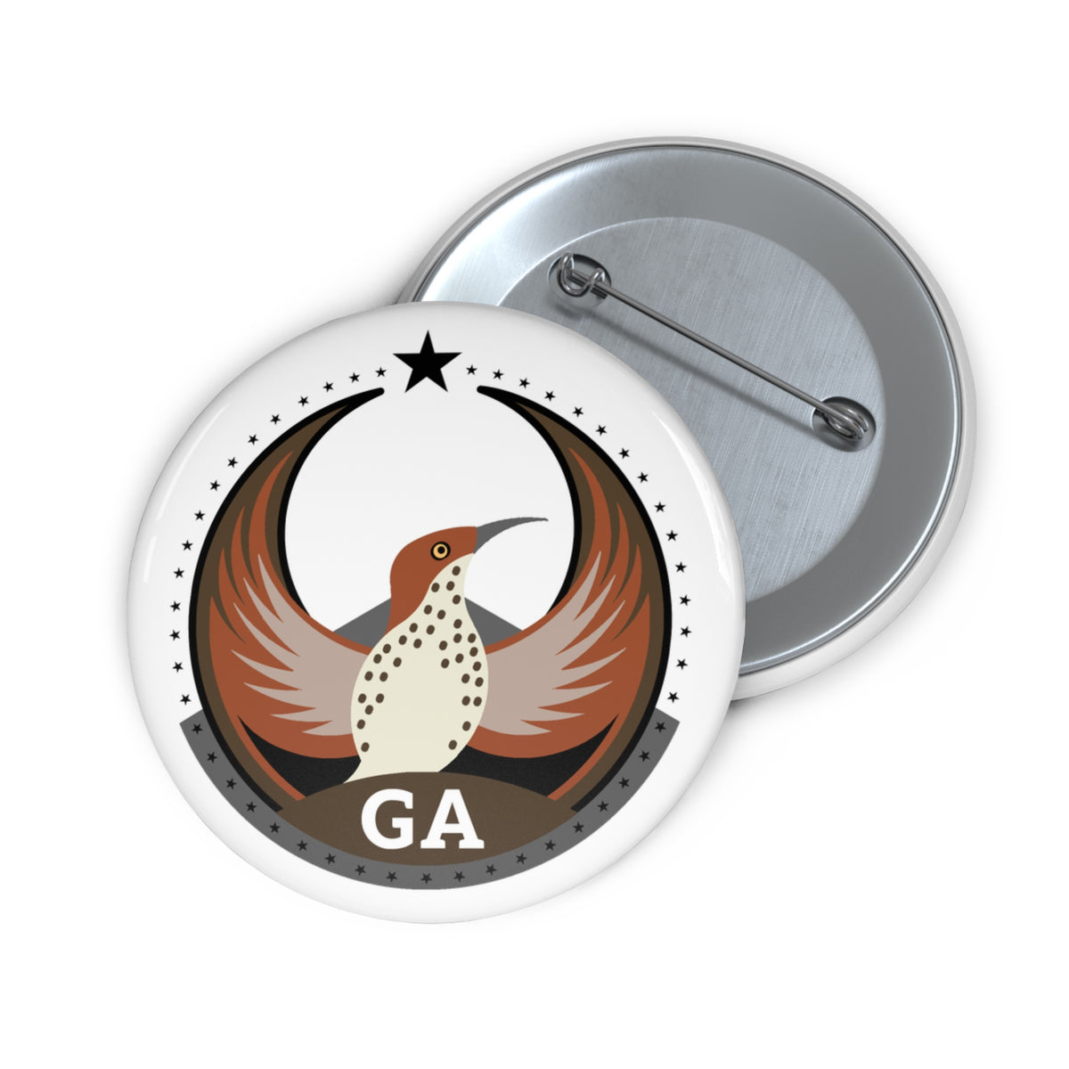 Bird Rebels Custom Pin Button – GA – Light