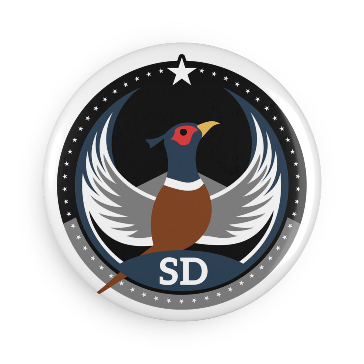 Bird Rebels Round Button Magnet – SD – Dark