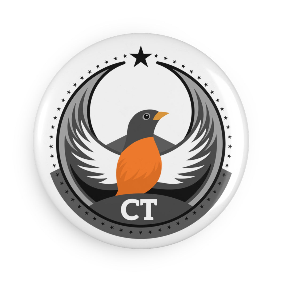 Bird Rebels Round Button Magnet – CT – Light