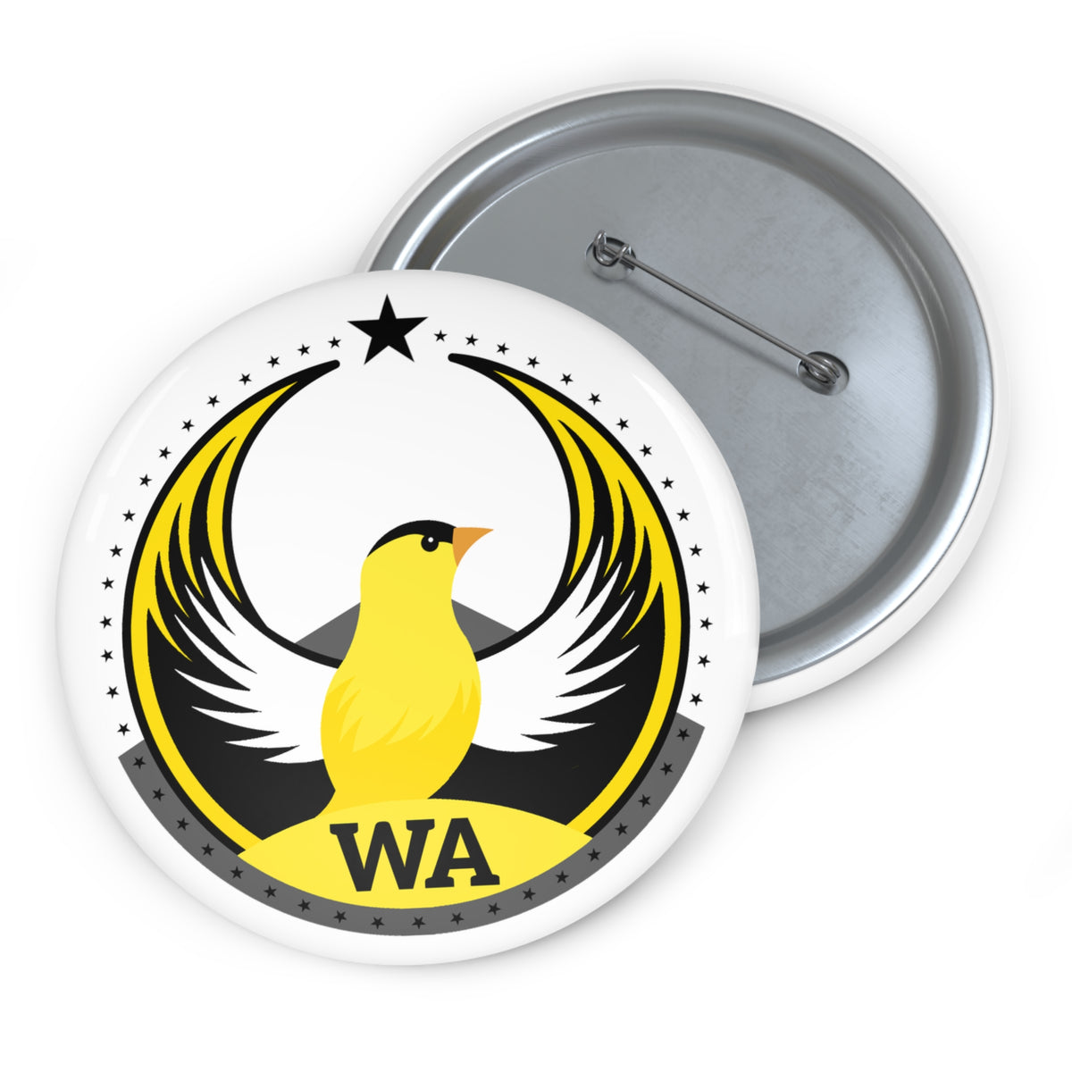 Bird Rebels Custom Pin Button – WA – Light