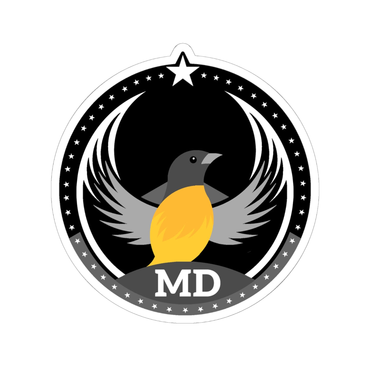 Maryland Baltimore Oriole Dark Kiss-Cut Sticker | Bird Rebels MD Community Pride Decal