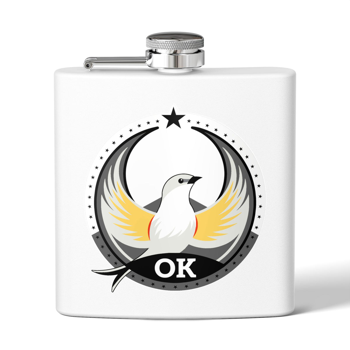 Bird Rebels 6oz Stainless Steel Flask – OK – Light