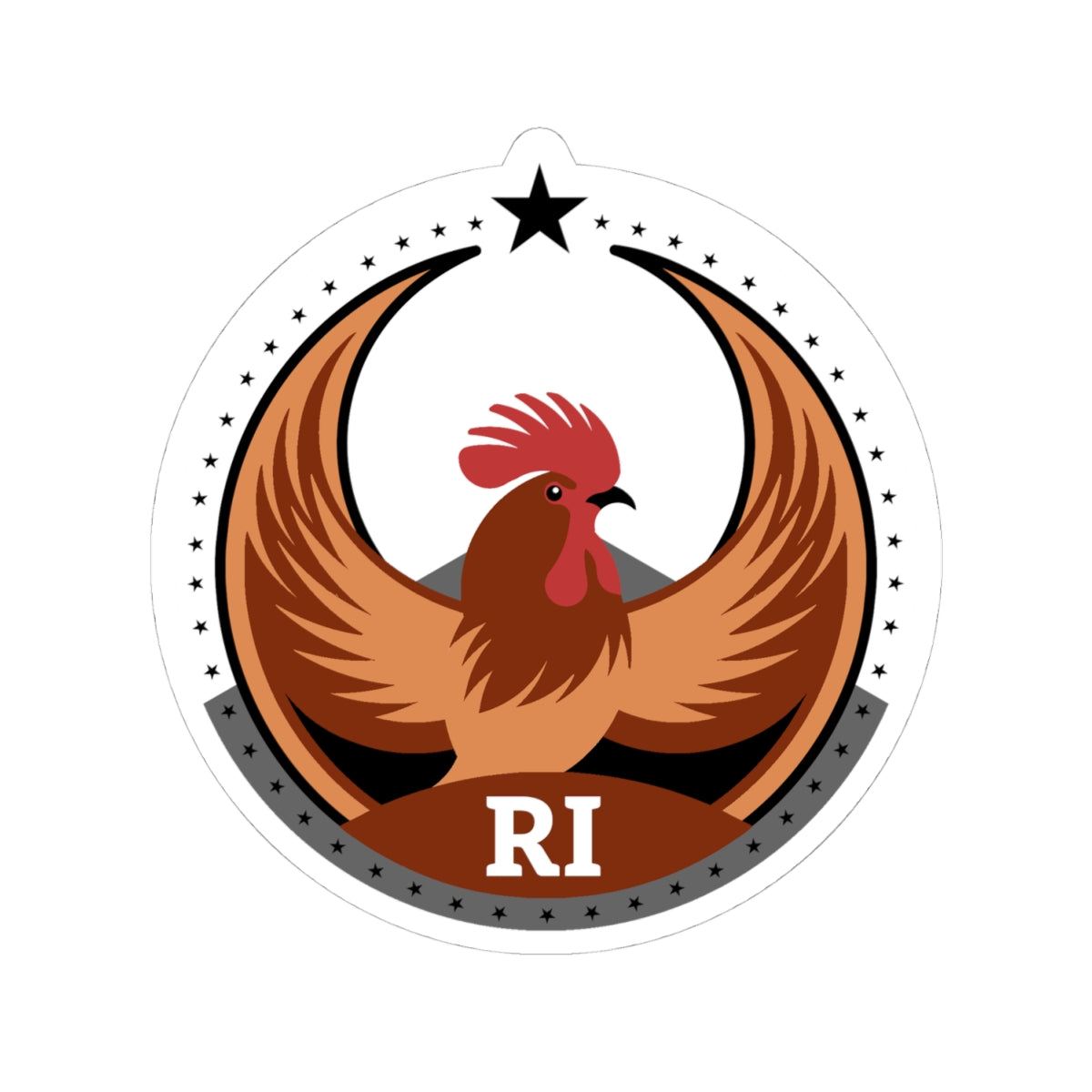 Rhode Island Rhode Island Red Light Kiss-Cut Sticker | Bird Rebels RI Community Pride Decal