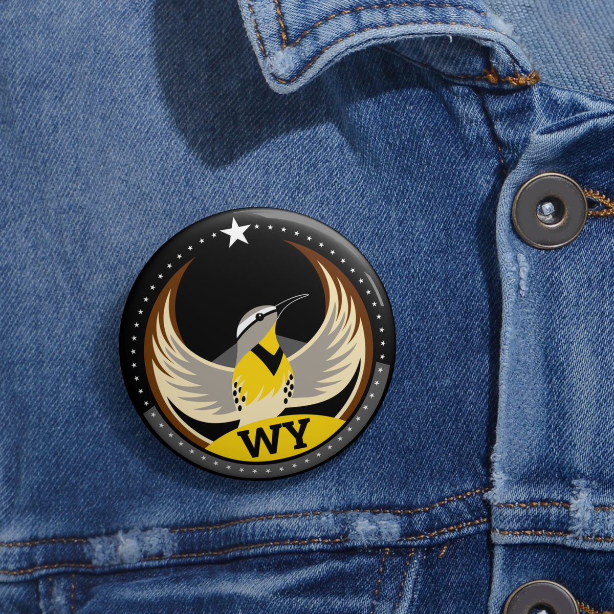 Bird Rebels Pin Button – WY – Dark