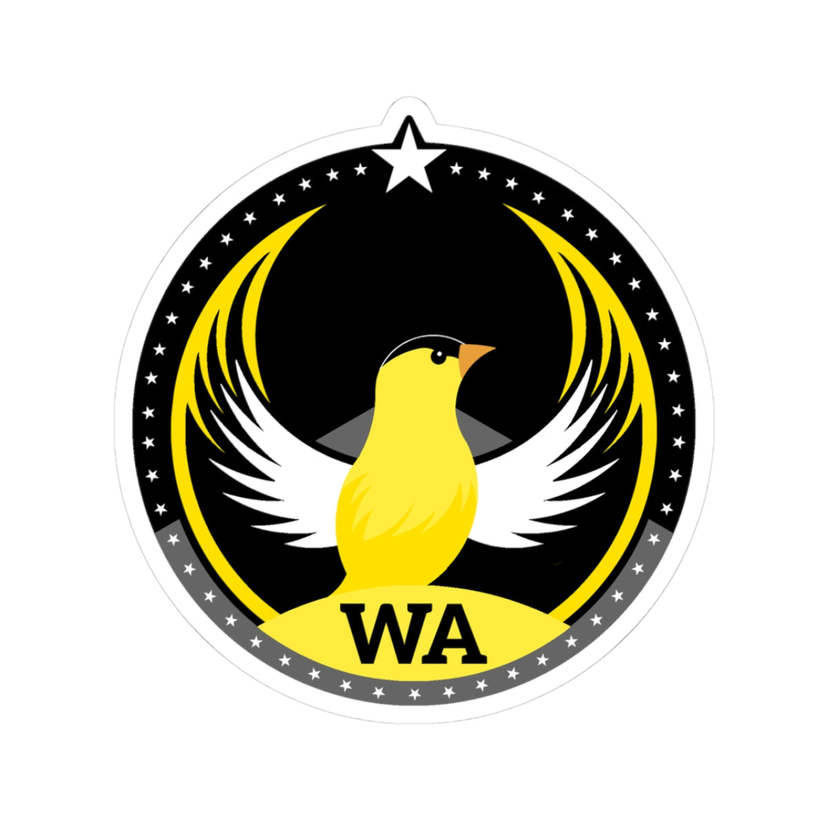 Washington American Goldfinch Dark Kiss-Cut Sticker | Bird Rebels WA Community Pride Decal