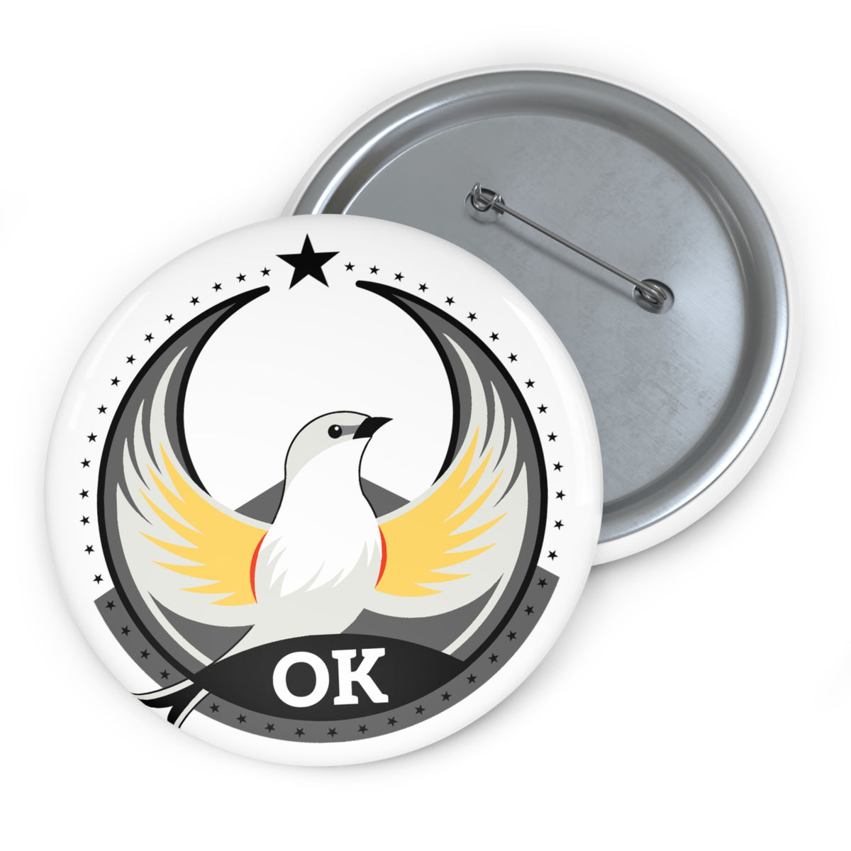 Bird Rebels Custom Pin Button – OK – Light