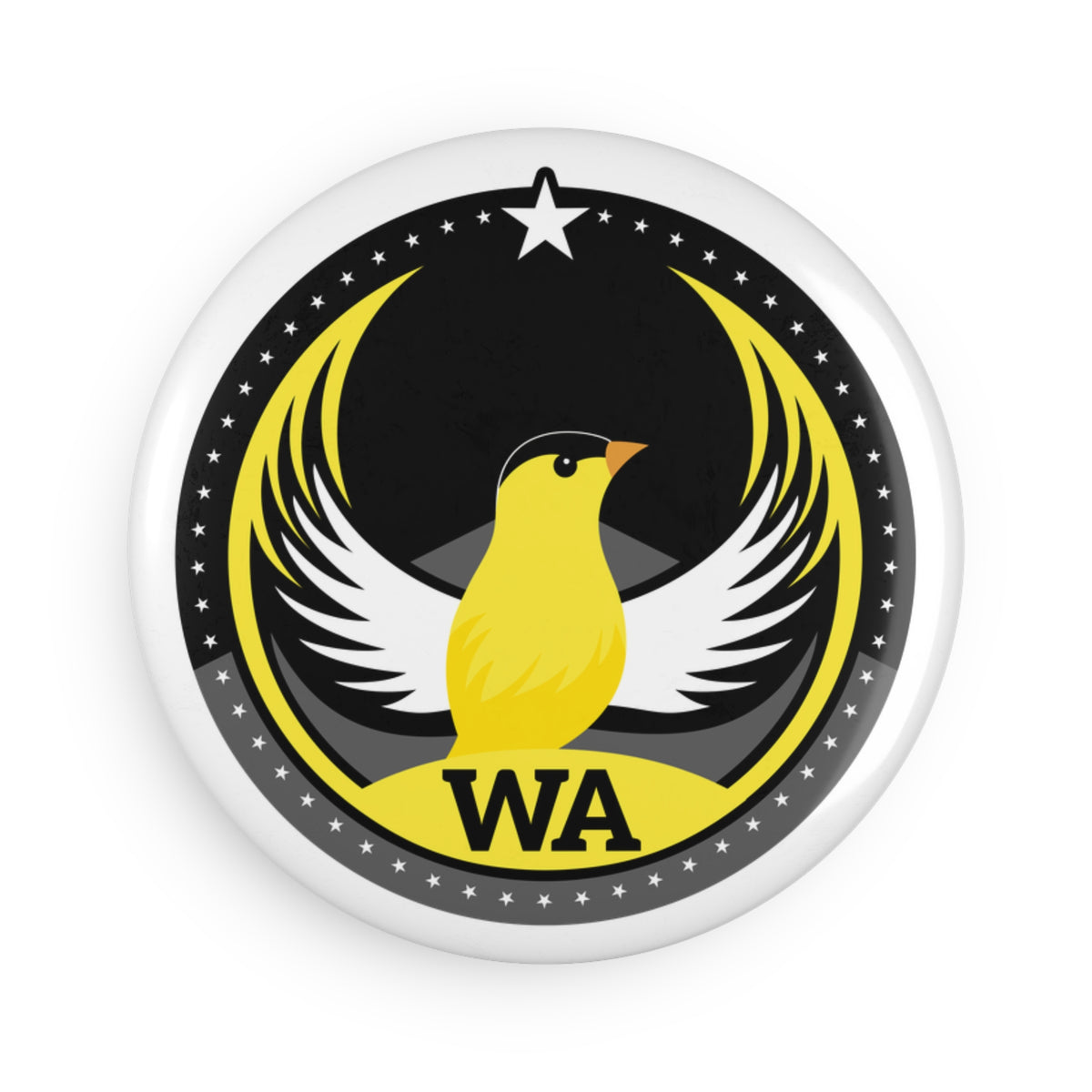 Bird Rebels Round Button Magnet – WA – Dark