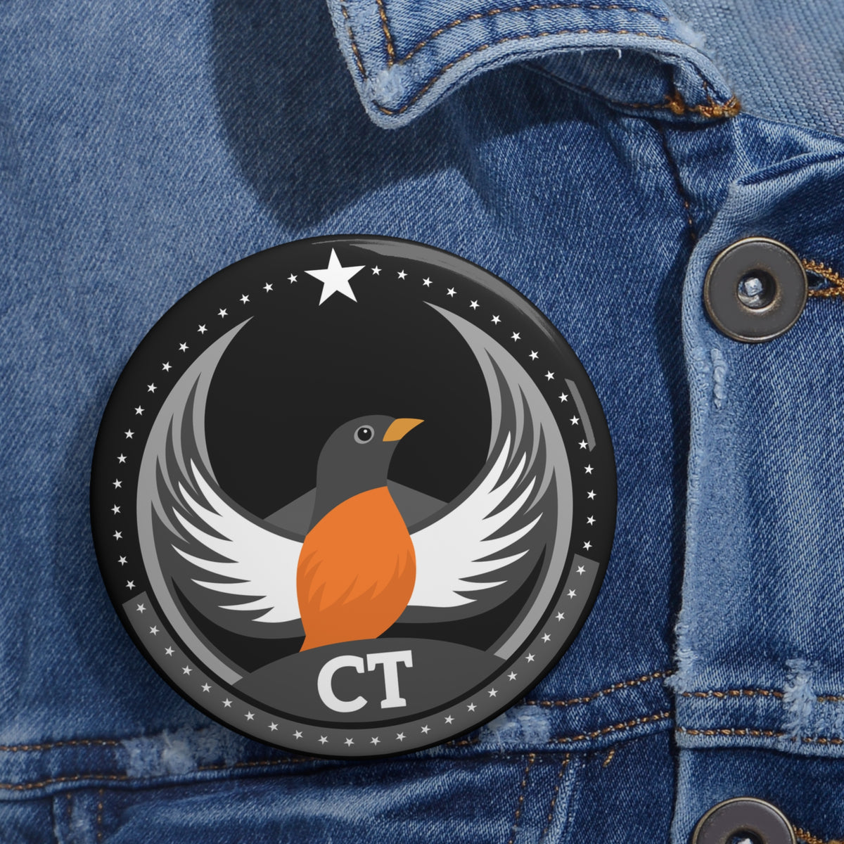 Bird Rebels Pin Button – CT – Dark
