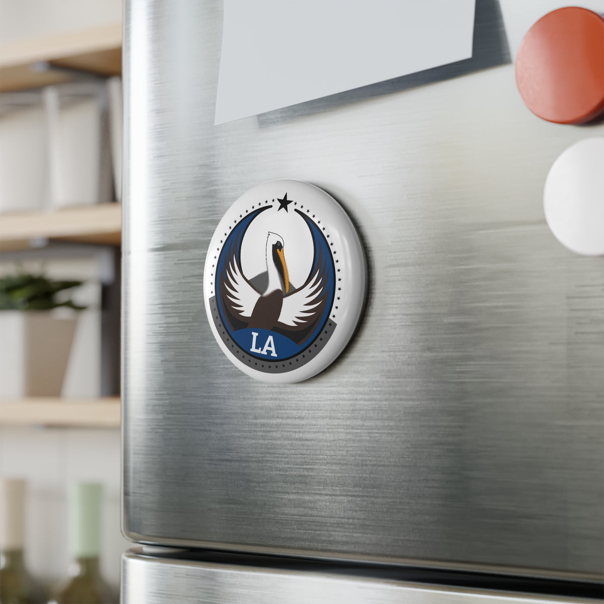 Bird Rebels Round Button Magnet – LA – Light