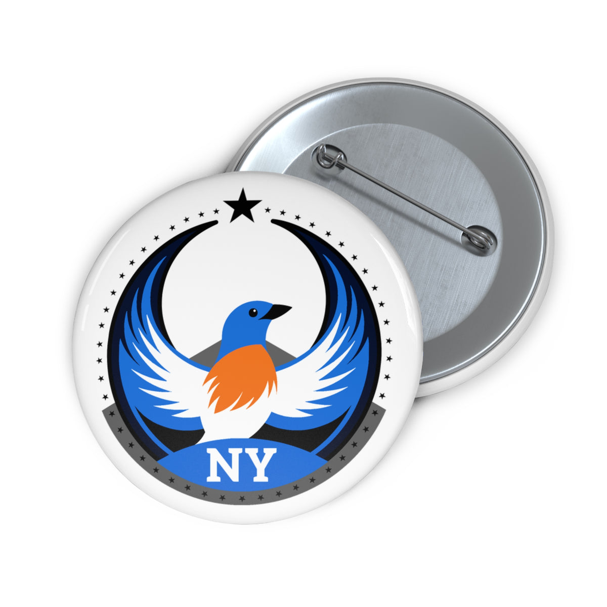 Bird Rebels Custom Pin Button – NY – Light