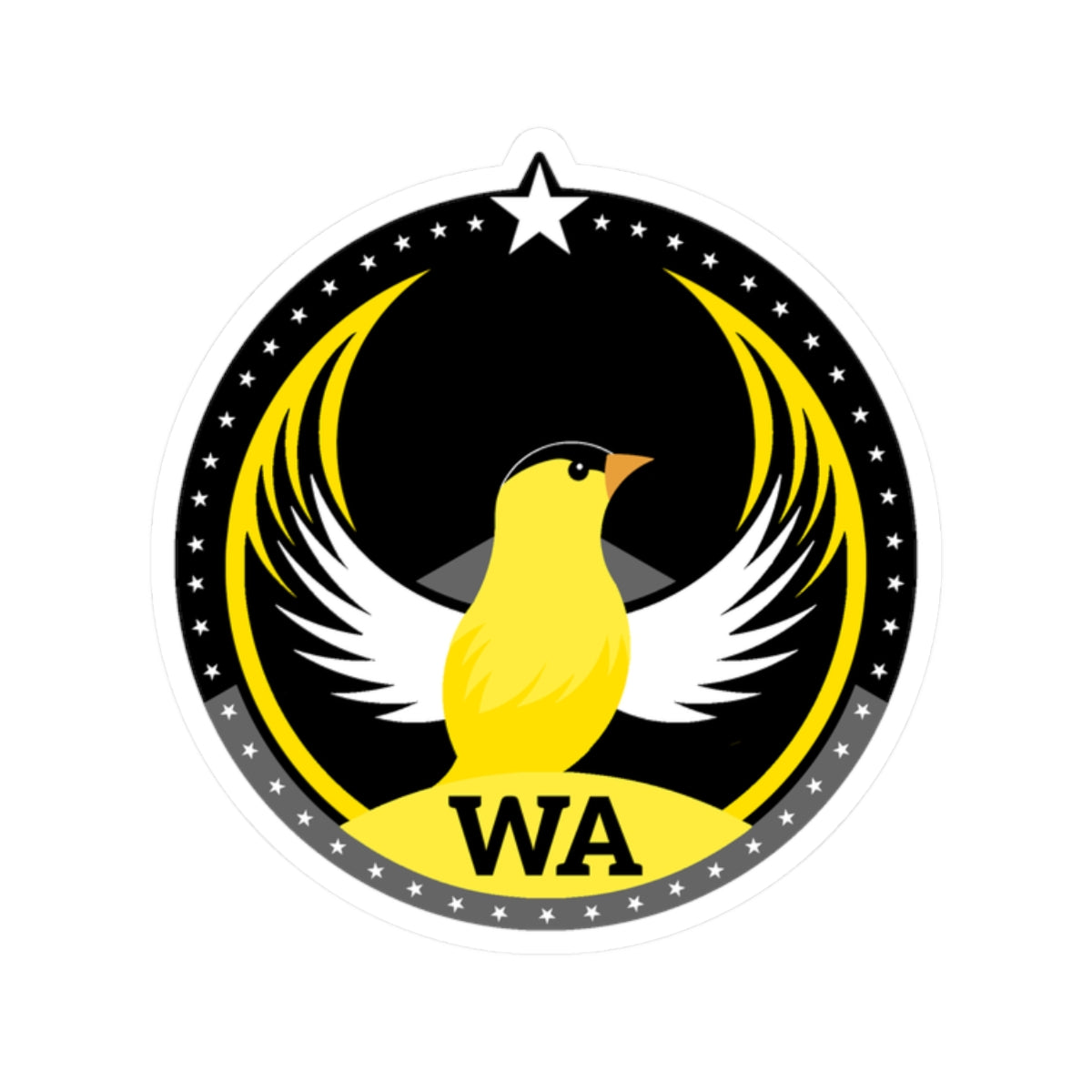Washington American Goldfinch Dark Kiss-Cut Sticker | Bird Rebels WA Community Pride Decal