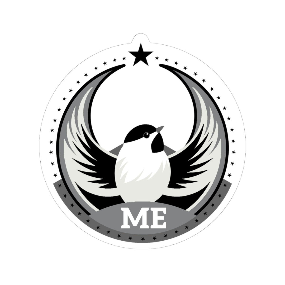 Maine Black-capped Chickadee Light Kiss-Cut Sticker | Bird Rebels ME Community Pride Decal