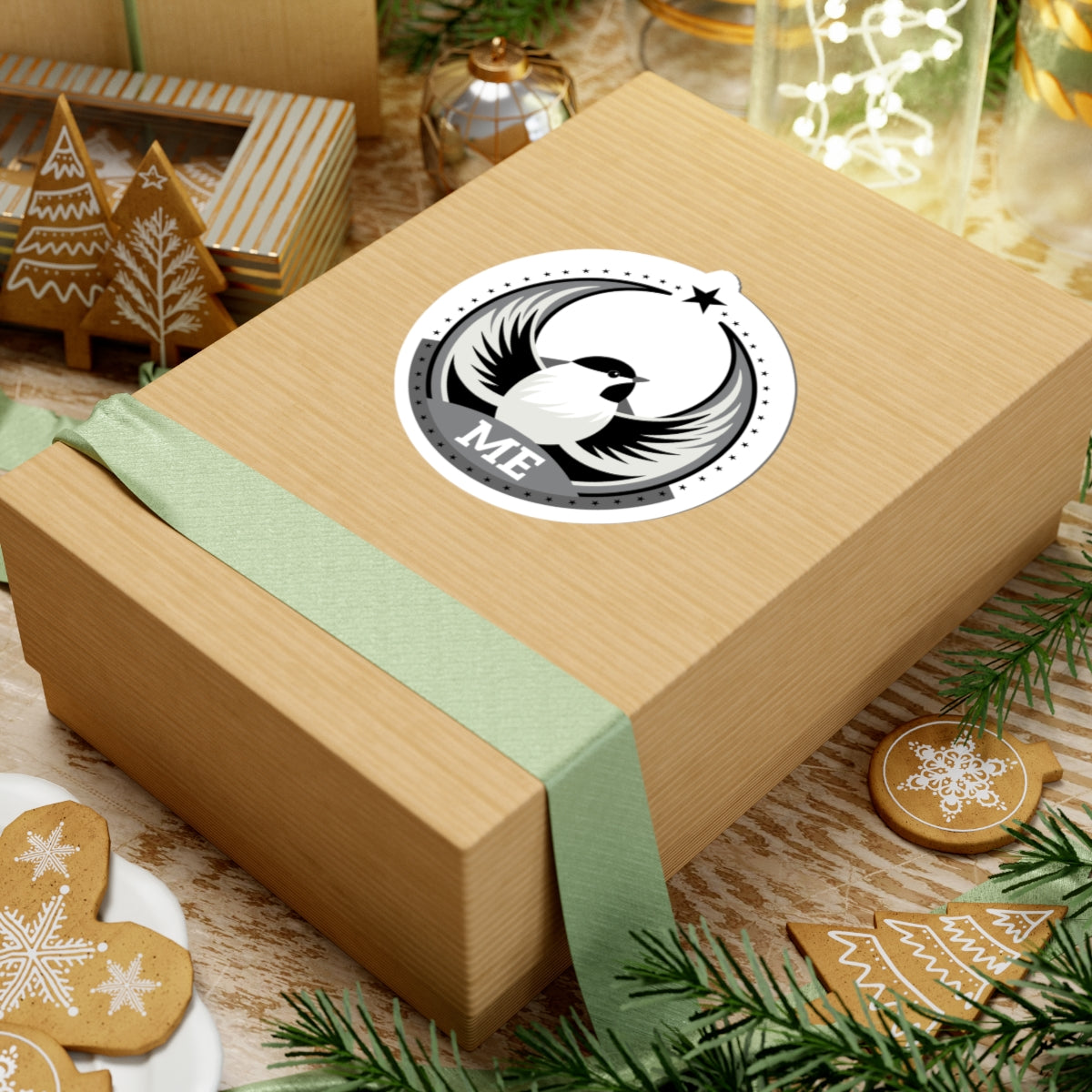 Maine Black-capped Chickadee Light Kiss-Cut Sticker | Bird Rebels ME Community Pride Decal