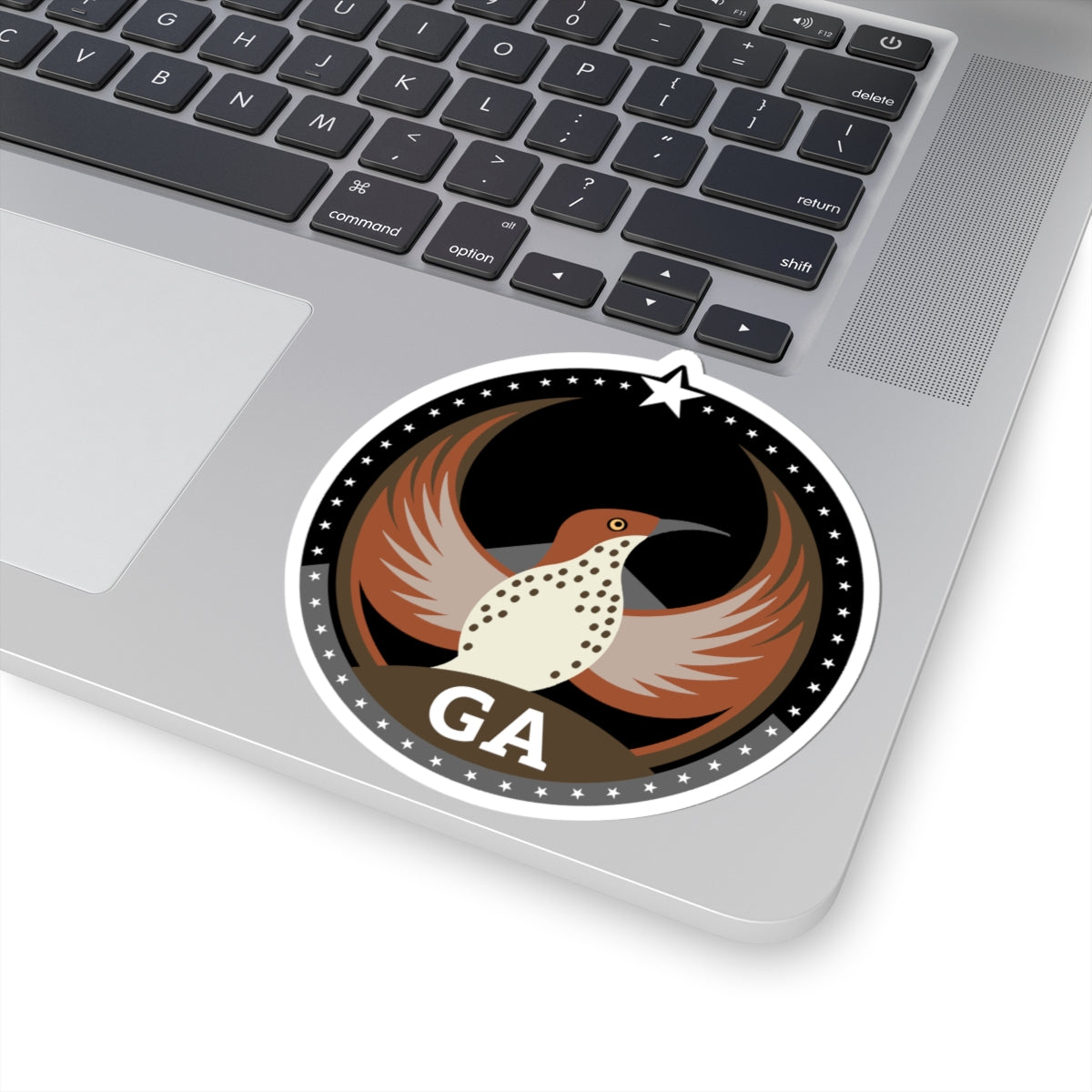 Georgia Brown Thraasher Dark Kiss-Cut Sticker | Bird Rebels GA Community Pride Decal