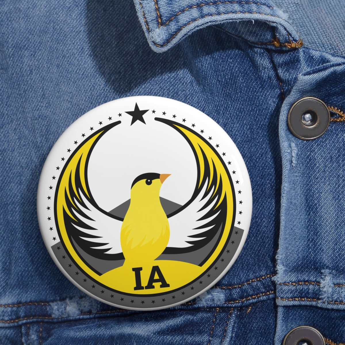 Bird Rebels Pin Button – IA – Light