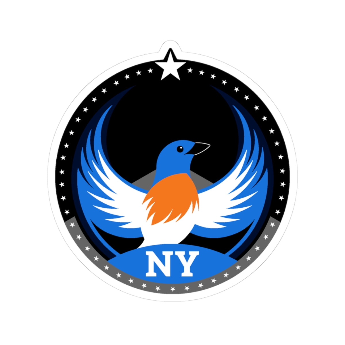 New York Eastern Bluebird Dark Kiss-Cut Sticker | Bird Rebels NY Community Pride Decal