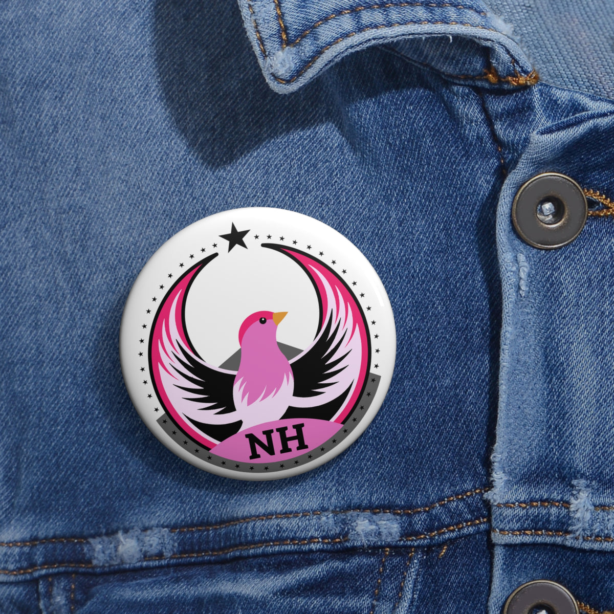 Bird Rebels Custom Pin Button – NH – Light