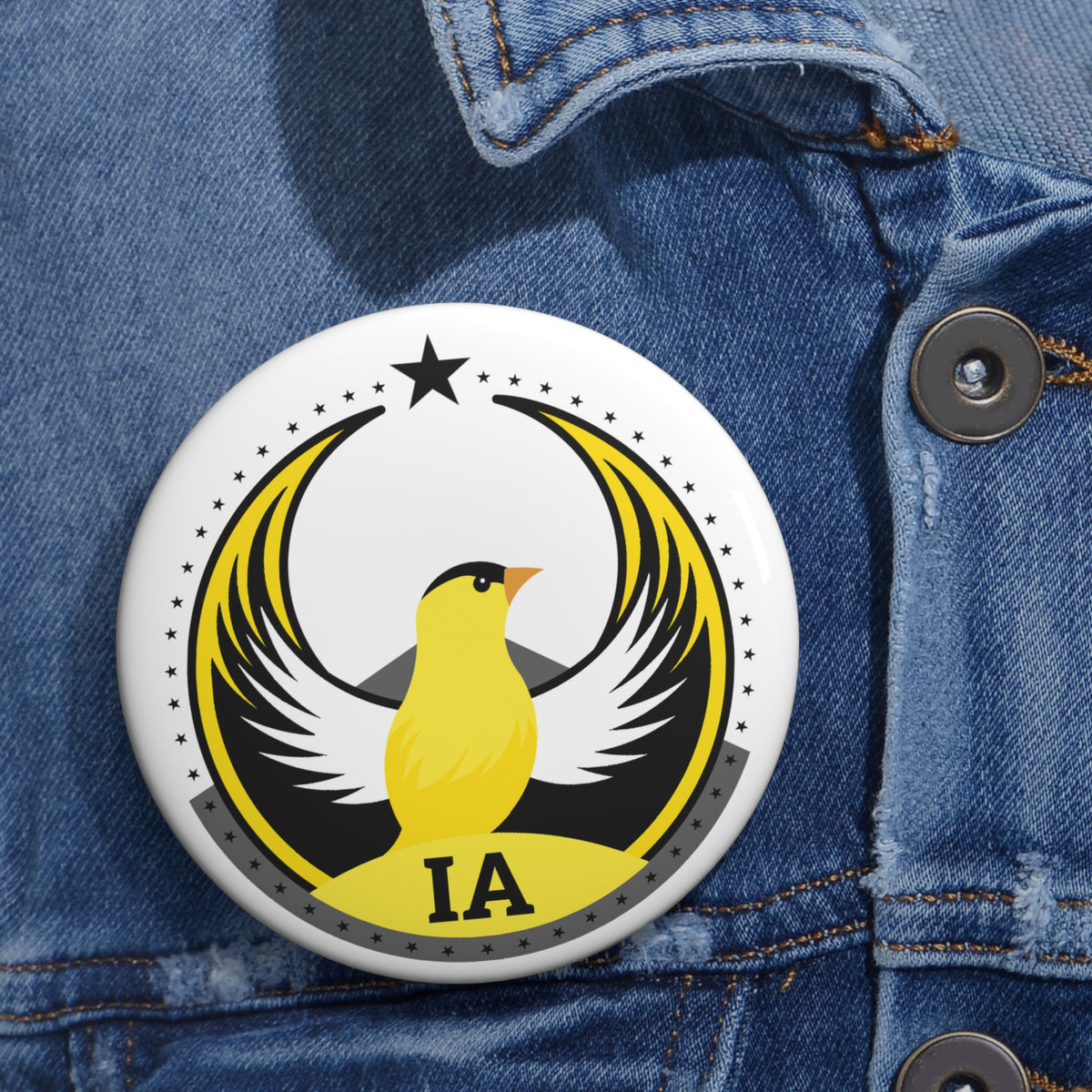 Bird Rebels Custom Pin Button – IA – Light