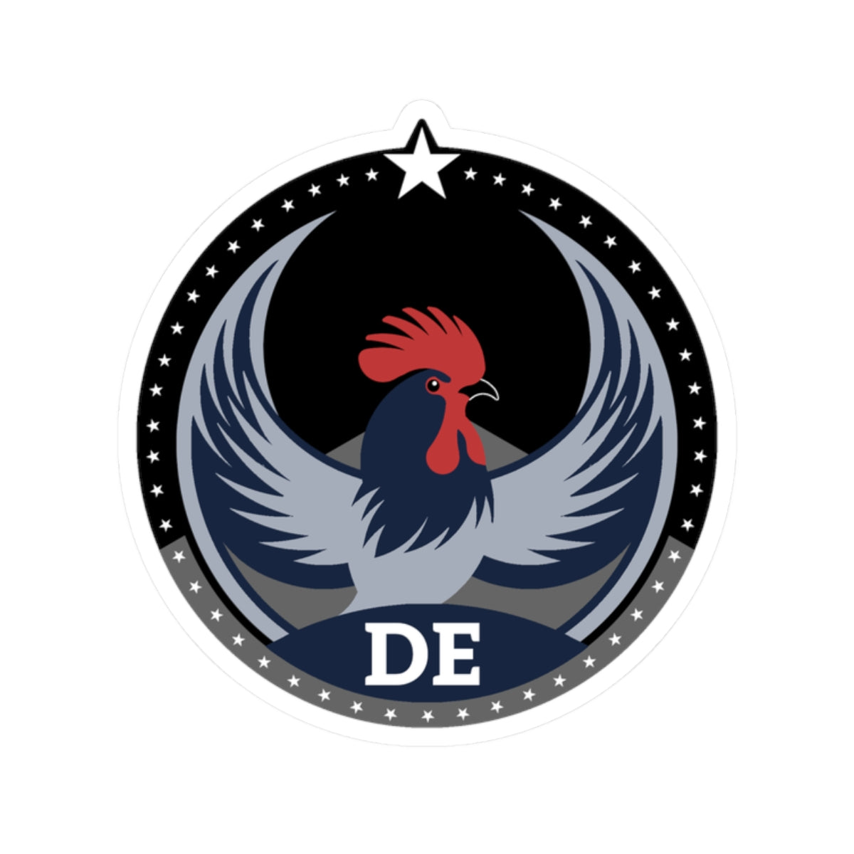 Delaware Delaware Blue Hen Dark Kiss-Cut Sticker | Bird Rebels DE Community Pride Decal