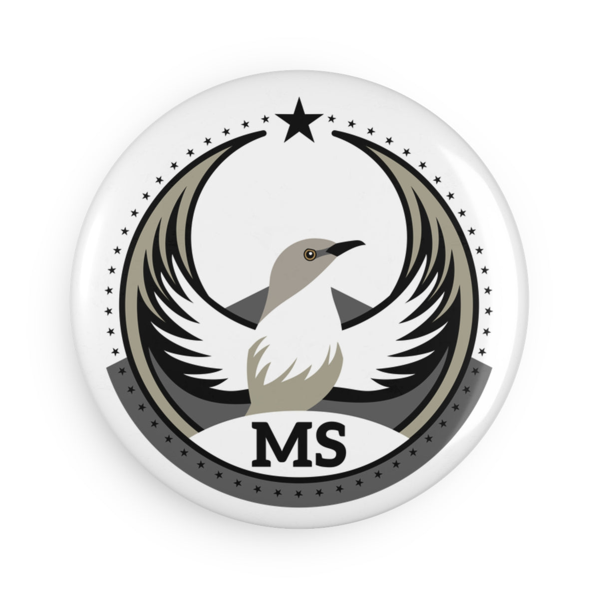 Bird Rebels Round Button Magnet – MS – Light