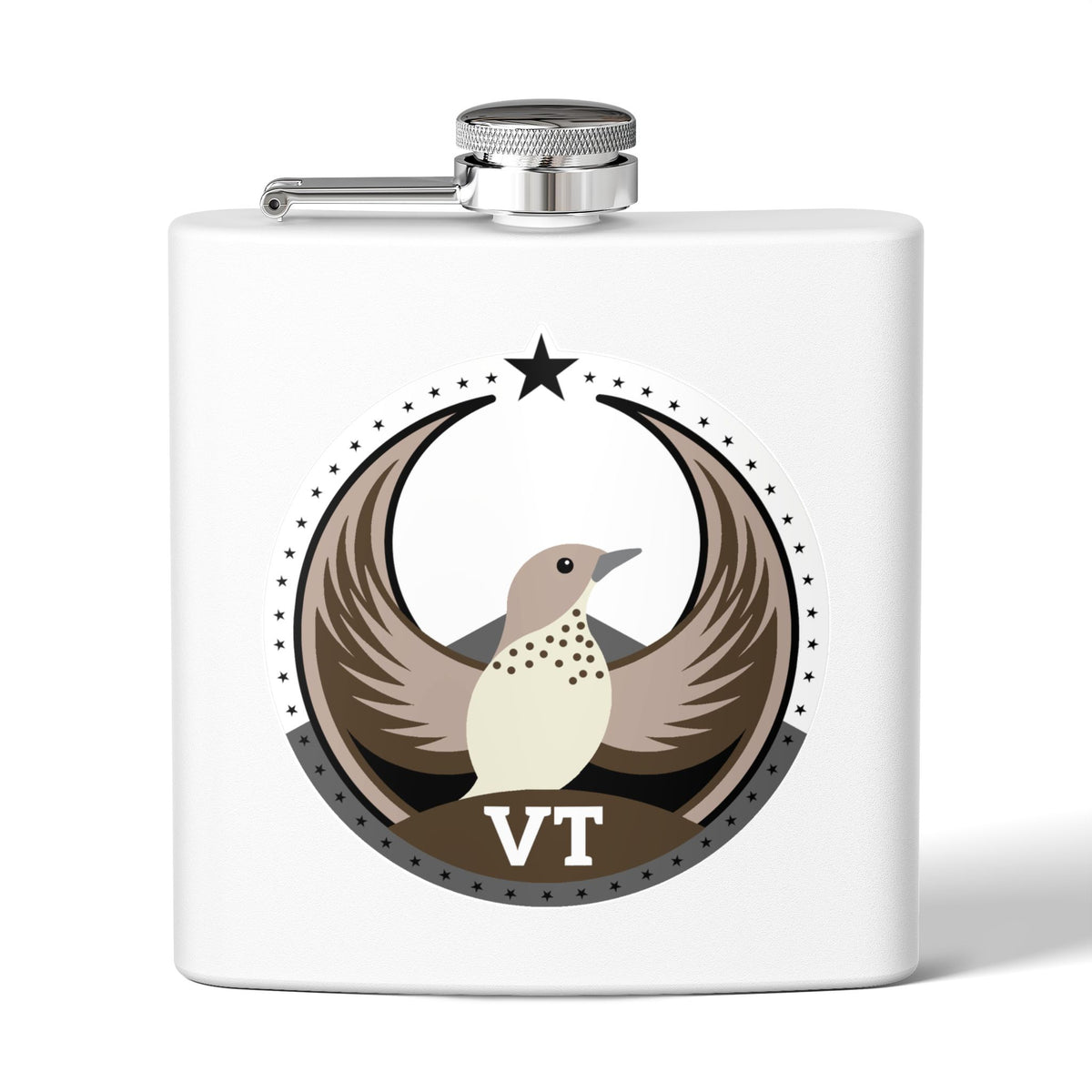 Bird Rebels 6oz Stainless Steel Flask – VT – Light